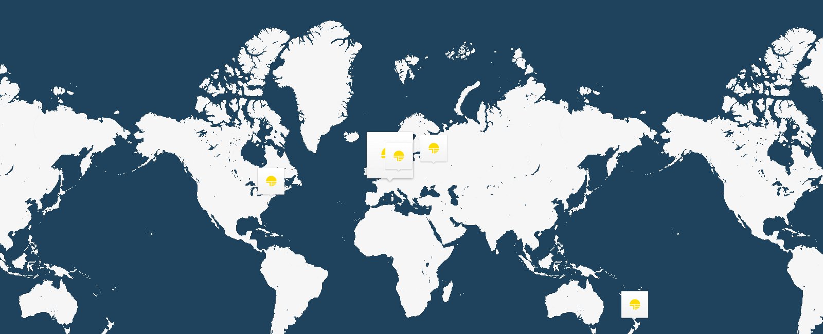 Map: Taiga Elements worldwide